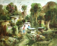 Abdul Hayee, 20 x 26 inch, Watercolor on Paper, Landscape Paintings, AC-AHY-042